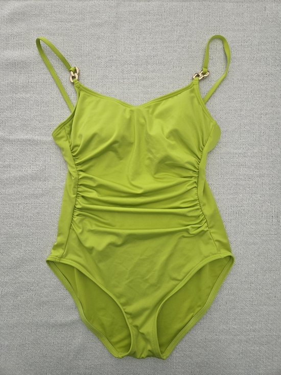 MICHAEL Michael Kors Other - MICHAEL Michael Kors Lime Green One-Piece Swimsuit with Gold Chain Details